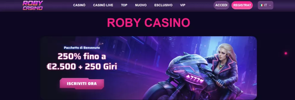Roby Casino Bonus 250% bis 2500 Euro plus Freispiele