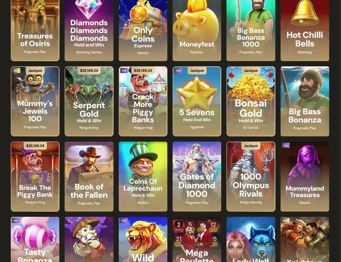 Roby Casino Spielangebot